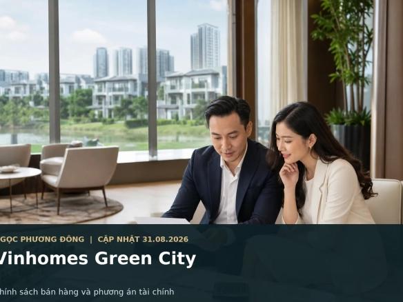 Khách hàng xem chính sách bán hàng và tính toán phương án tài chính cho dự án Vinhomes Green City