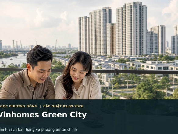 Khách hàng xem chính sách bán hàng và tính toán phương án tài chính tại dự án Vinhomes Green City