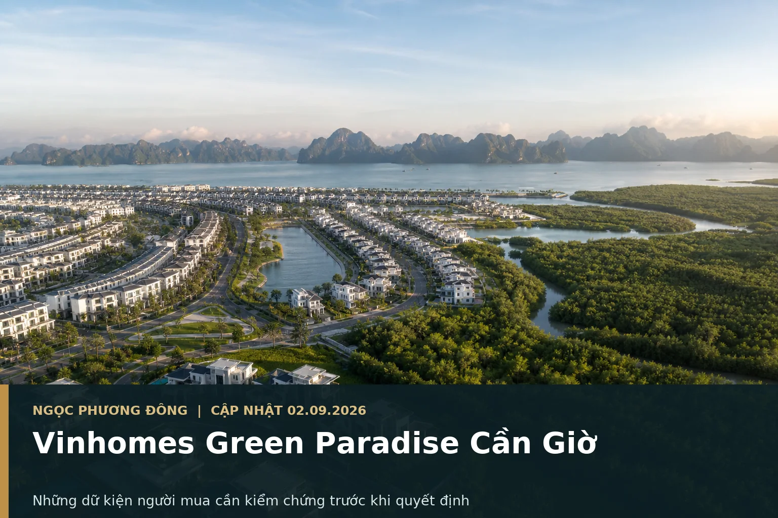 Quang cảnh đô thị biển Cần Giờ với bờ biển, mảng xanh và kiến trúc hiện đại