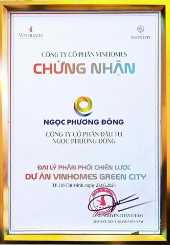 chứng nhận vinhomes green city
