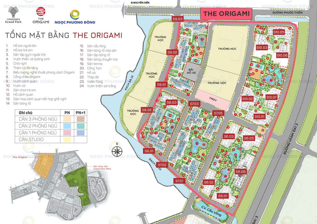 Mặt bằng the Origami Vinhomes
